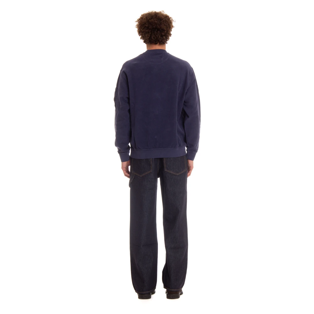 C.P. Company Unieke Crewneck Sweater met Stijlvolle Details Blue Heren