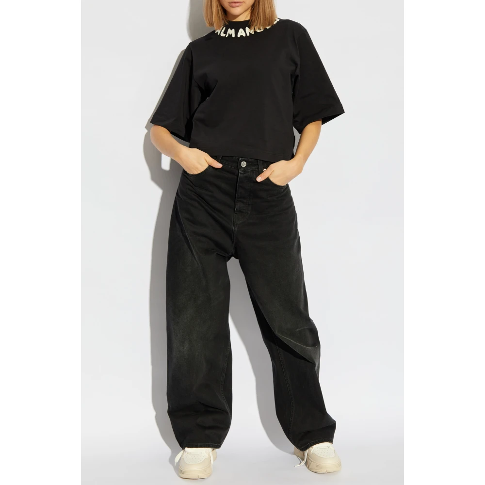 Palm Angels T-shirt met logo Black Dames