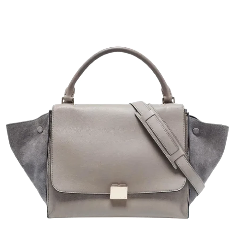 Celine Vintage Pre-owned Leather handbags Gray Dames