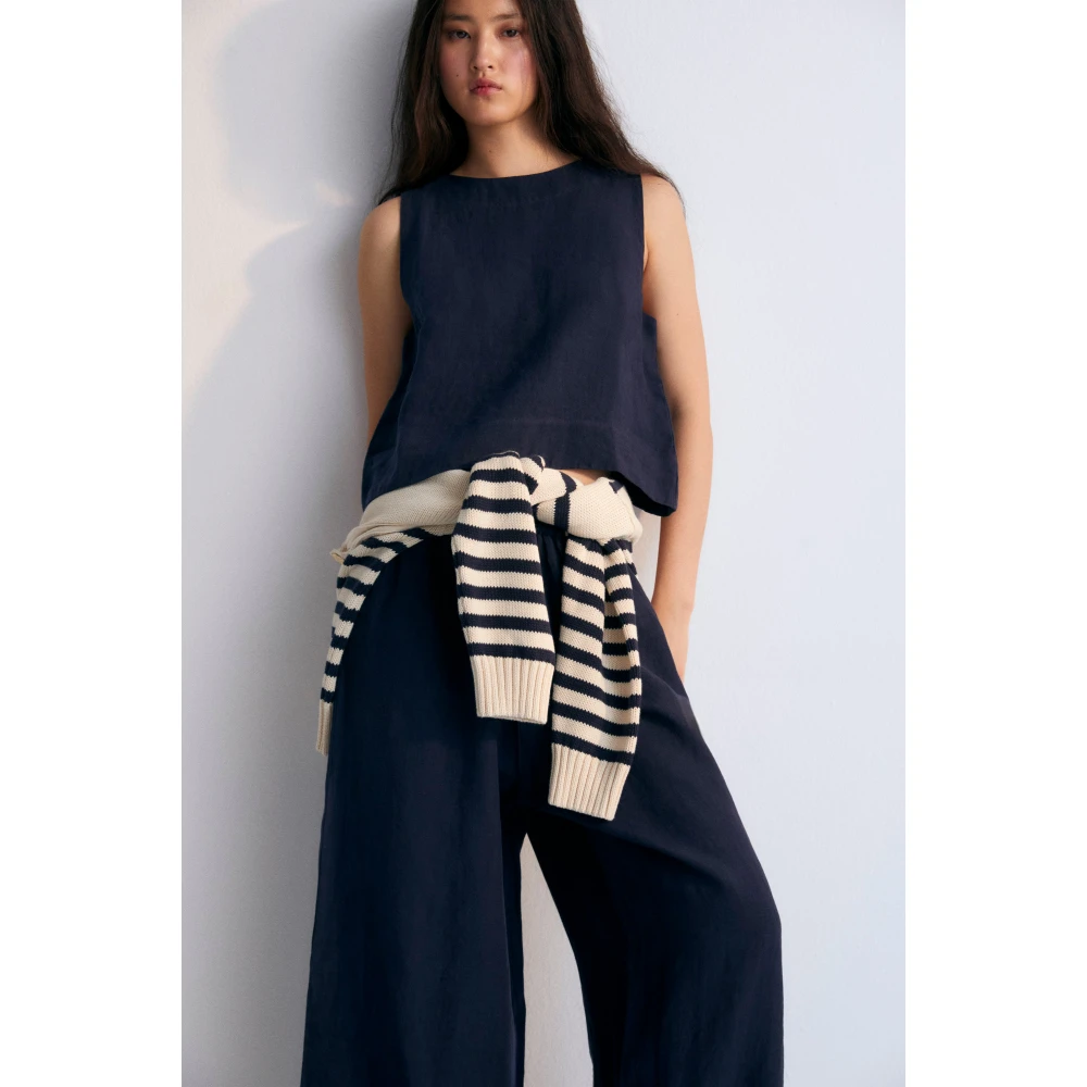 The New Society Hera Vrouw Top Navy Black Dames