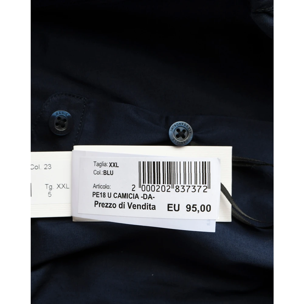 Daniele Alessandrini Slim Fit Angle Shirt Blue Heren
