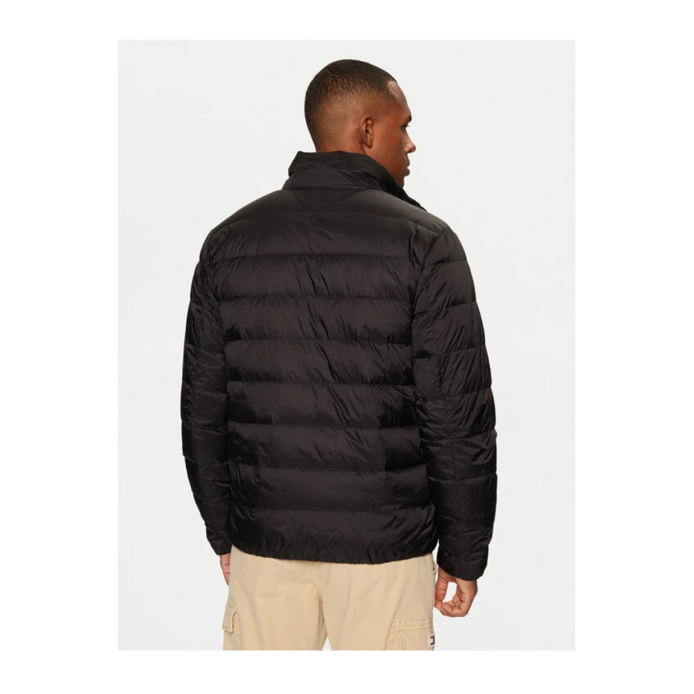Tommy Jeans Zwarte Logo Gewatteerde Jas Black Heren