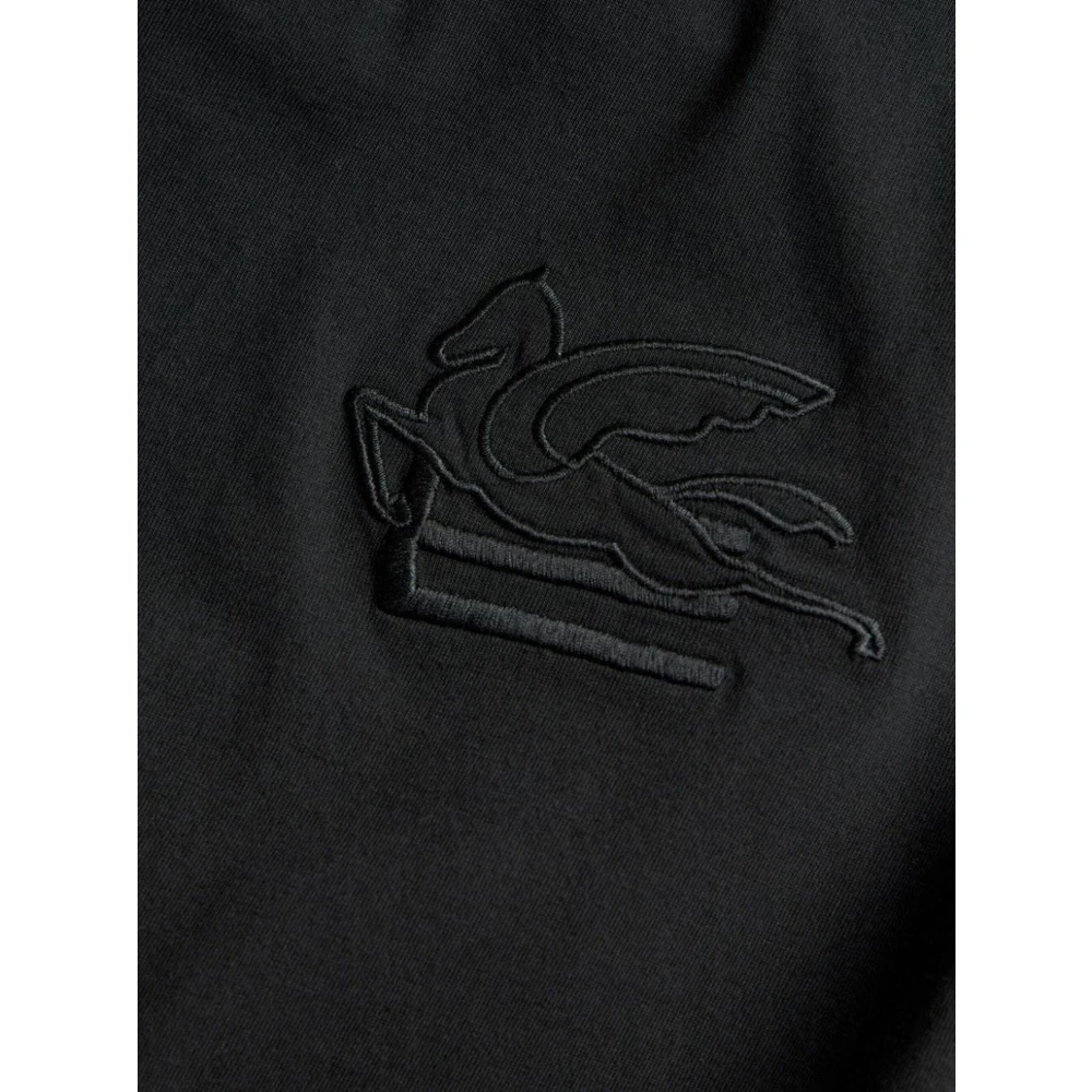 ETRO Zwarte Katoenen Logoshirt Black Heren