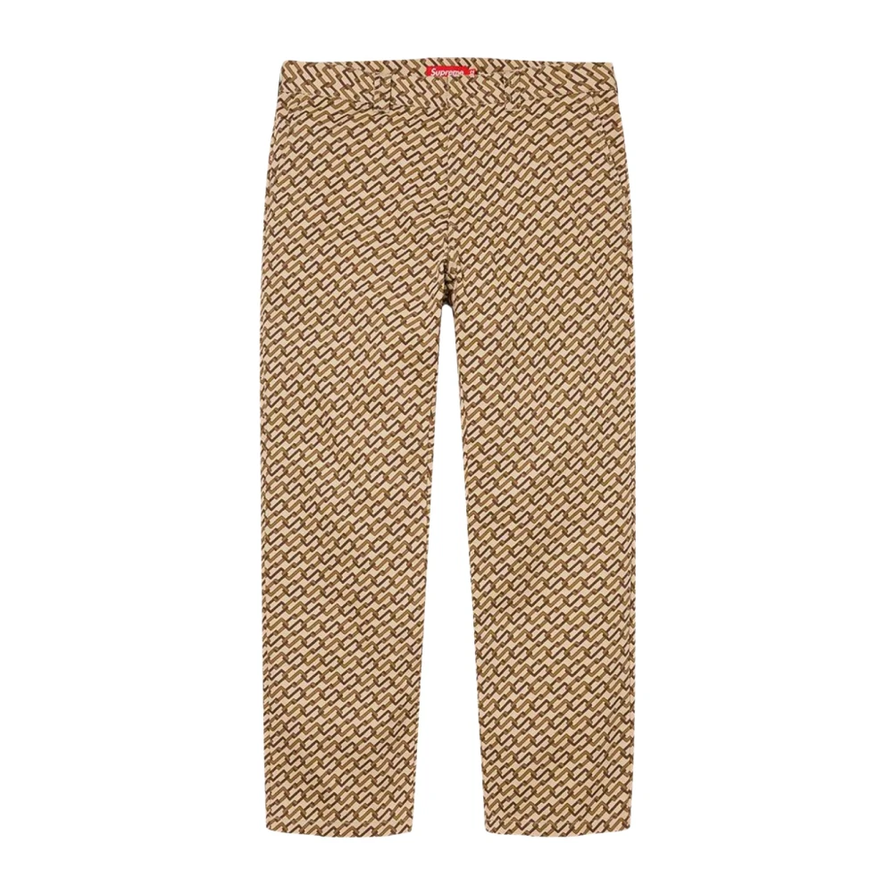 Supreme Beperkte oplage Werkbroek Khaki Monogram Beige Heren