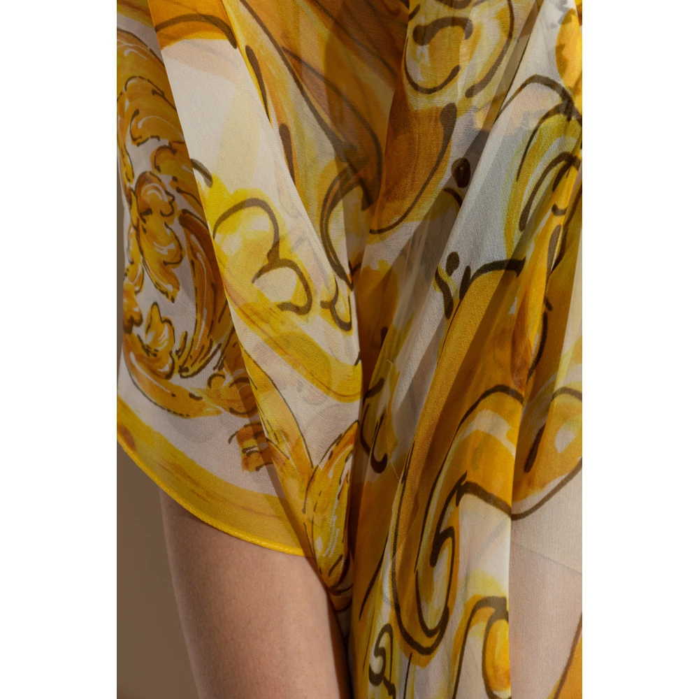 Dolce & Gabbana Jurk met Majolica-print Yellow Dames