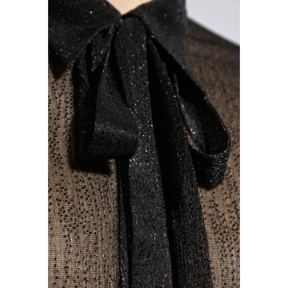 Dsquared2 Shirt met metallic draad Black Heren
