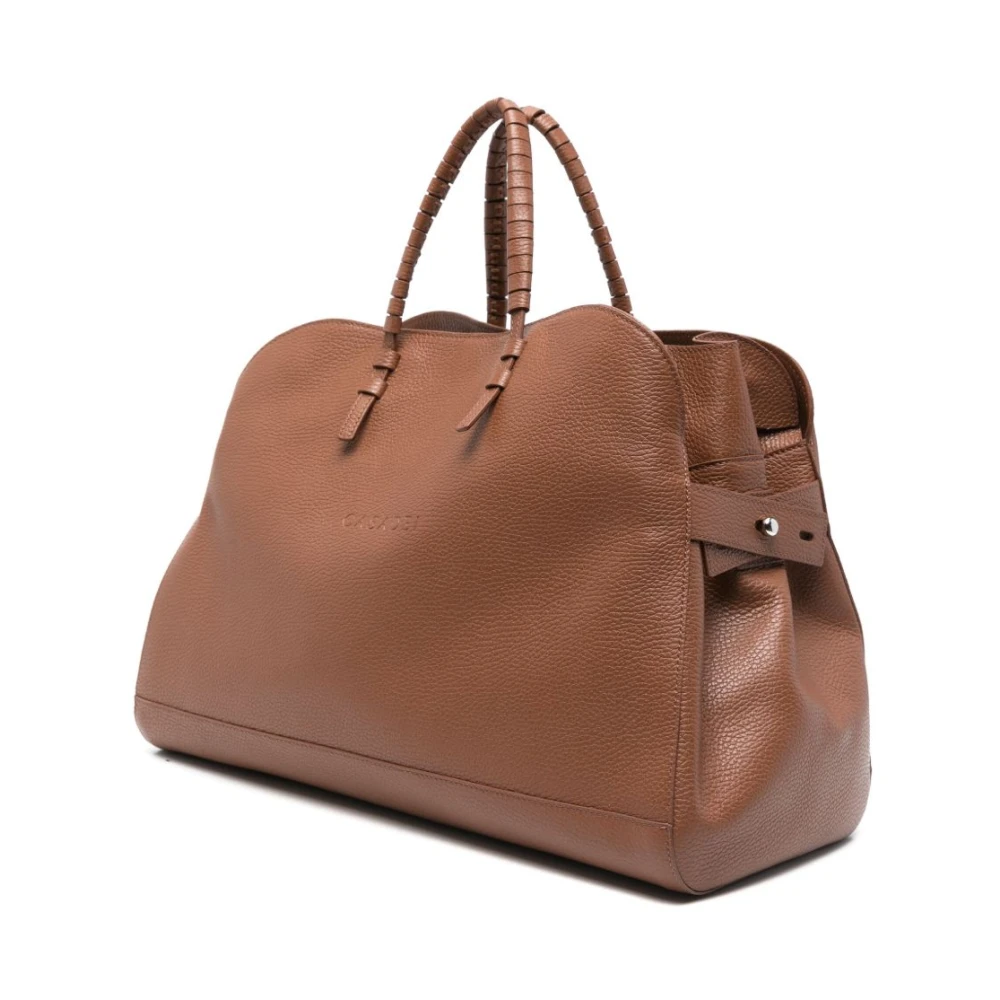 Casadei Bruin Leren Handtas Kreeftklauw Sluiting Brown Dames