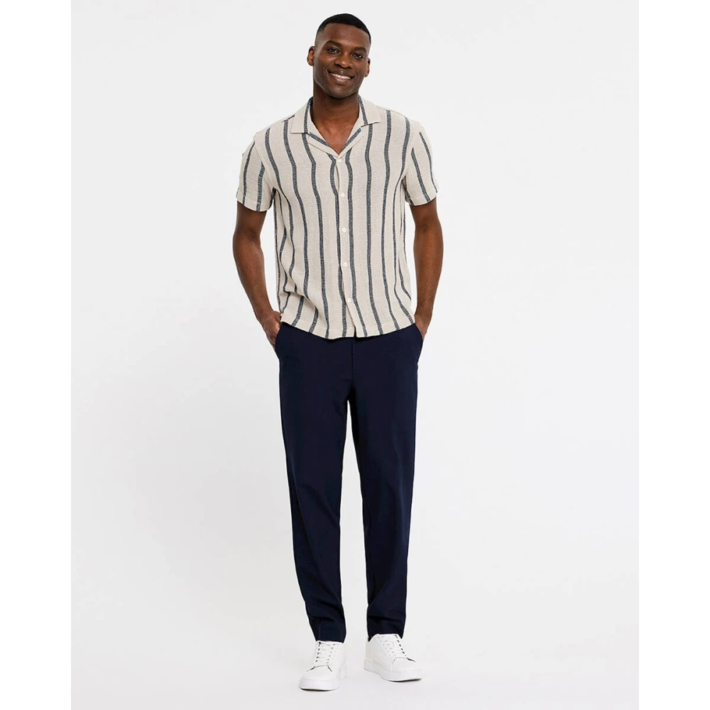 Plain Units Klassieke Chino Theo Navy Blue Heren