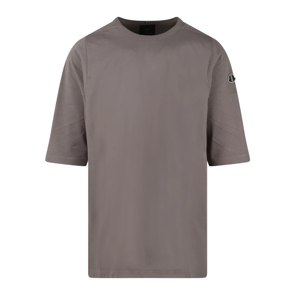 Moncler Katoenen Crewneck T-shirt met Logopatch Brown Heren