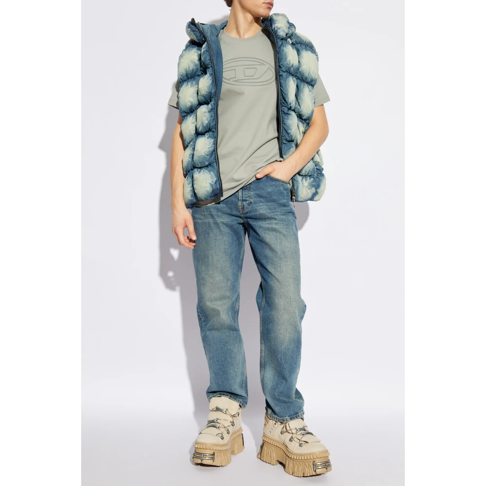 Diesel T-shirt T-Adjust-Bigoval Gray Heren