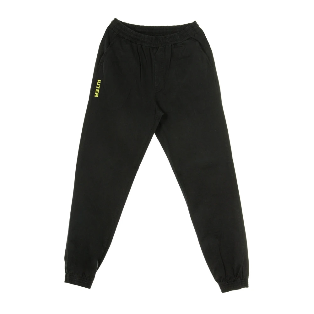 Iuter Uomo Nero Pantaloni Jogger Neri Per
