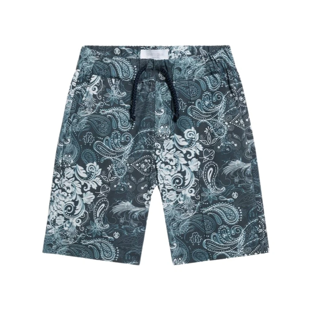 Roberto Cavalli Blue Shorts, Male, 8 Y, Paisley Print Shorts