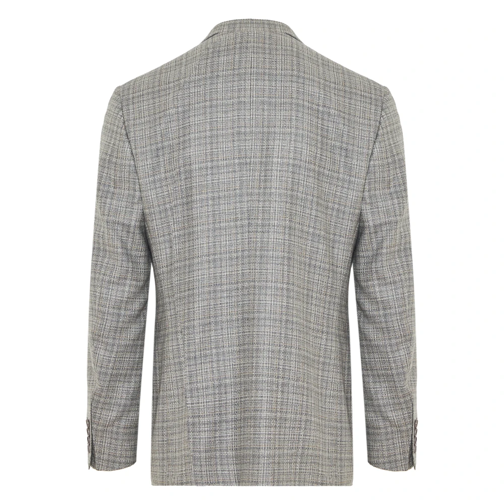 Canali Zijde Wol Blazer met 2 Knopen Gray Heren