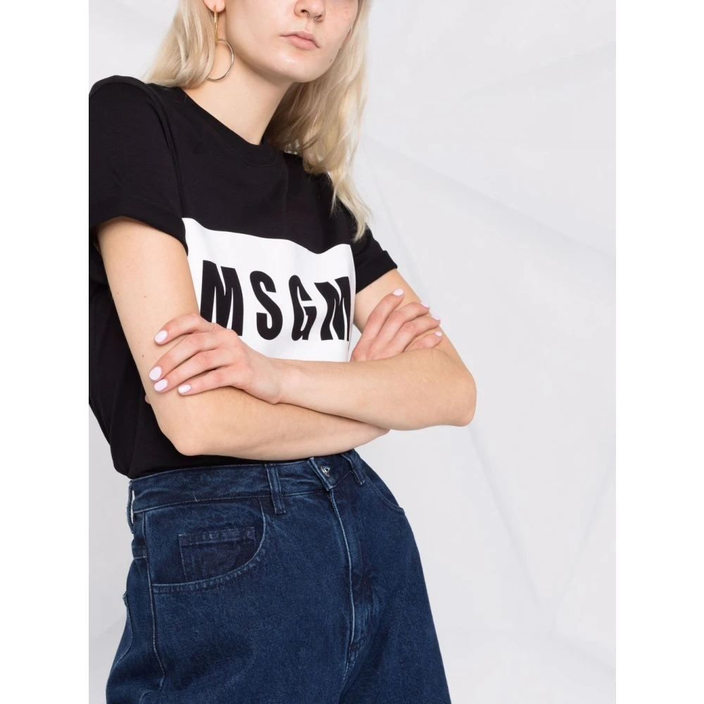 Msgm Basis Katoenen T-shirt Black Dames
