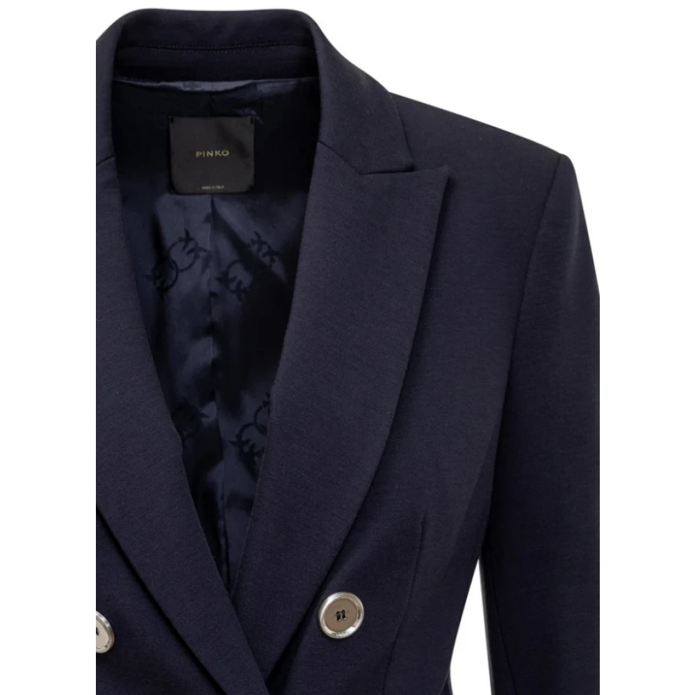 pinko Blauwe Blazer met Metalen Knopen Blue Dames