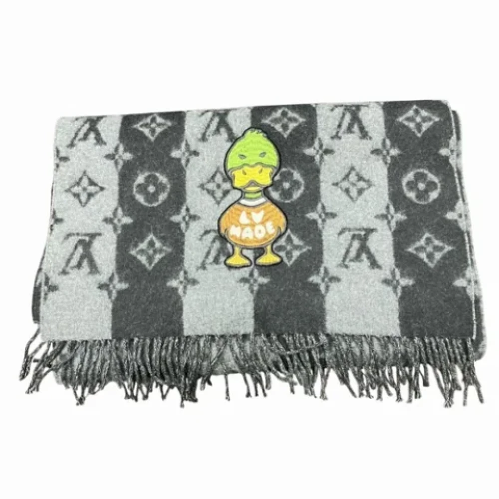 Louis Vuitton Vintage Pre-owned Cashmere scarves Gray Dames