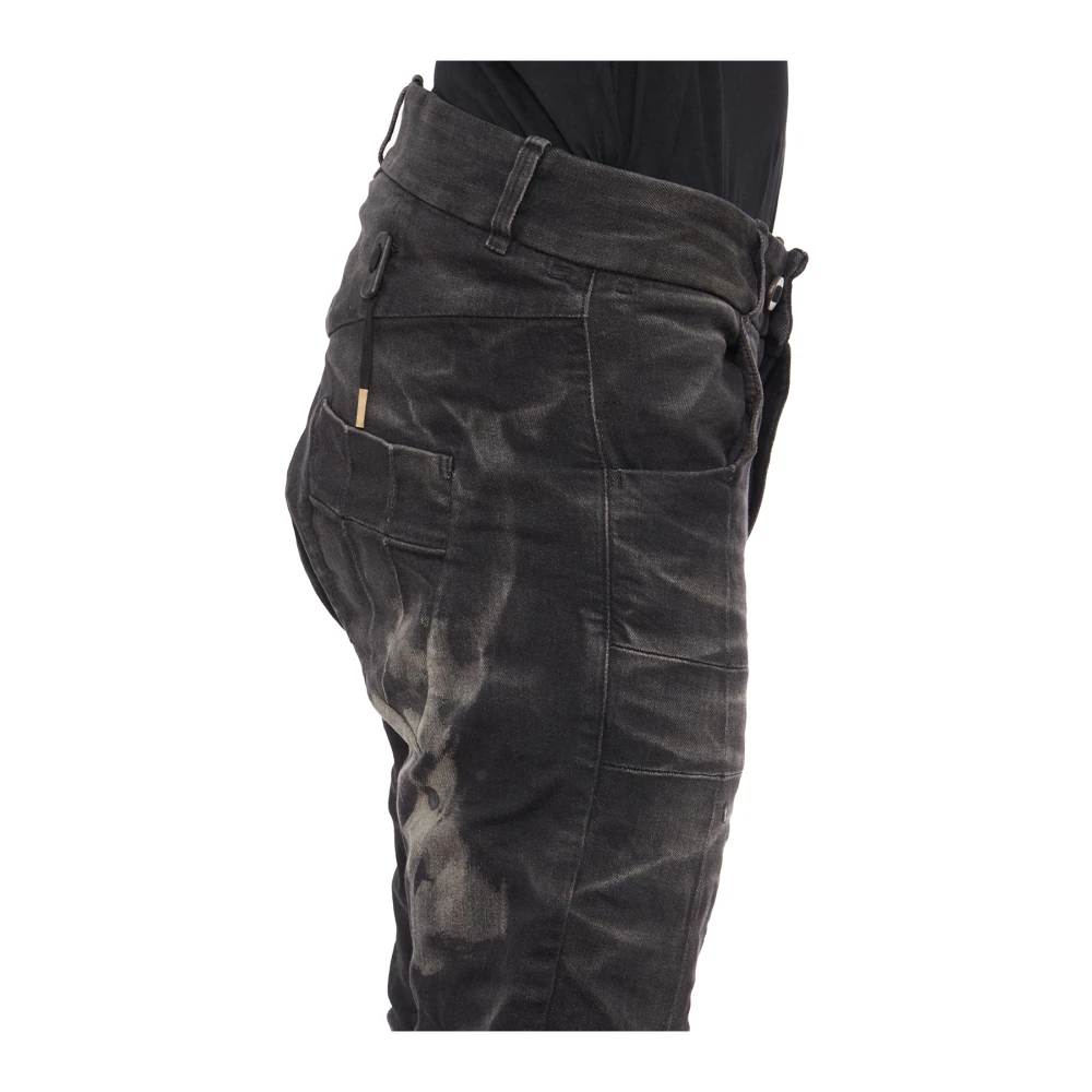Boris Bidjan Saberi Stone Washed Denim Broek Black Heren