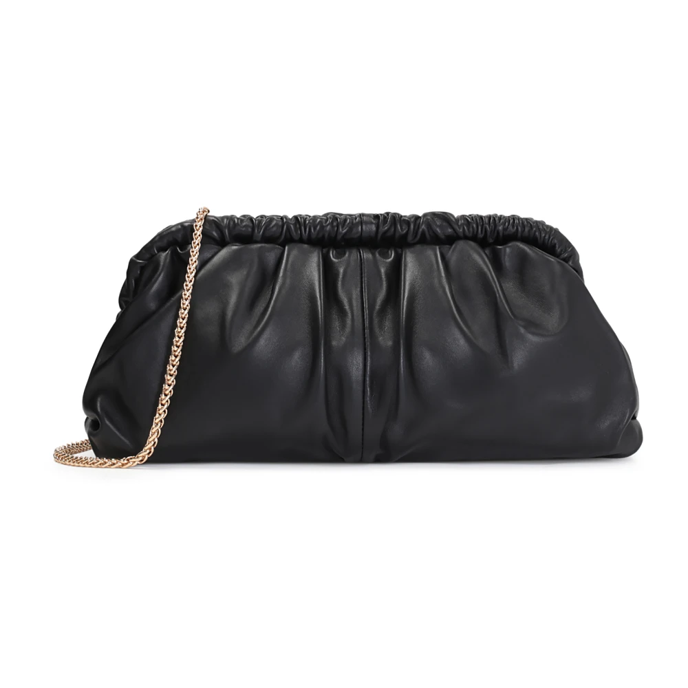 Kazar Zwarte leren tas met zacht volume-effect Black Dames