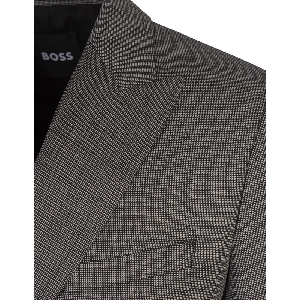 Hugo Boss Modern Grijs Dubbel-Borst Pak Gray Heren