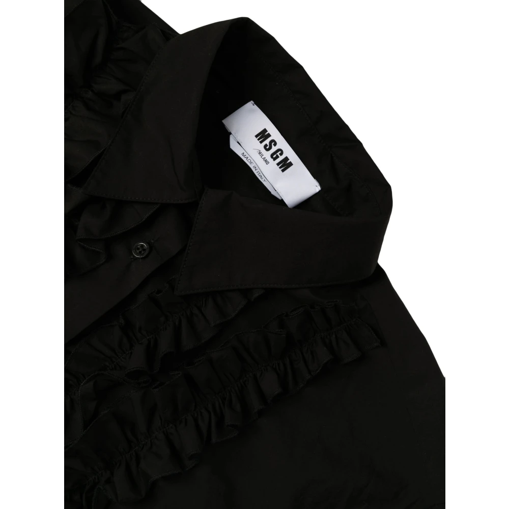 Msgm Casual Zwarte Katoenen Midi Jurk Black Dames