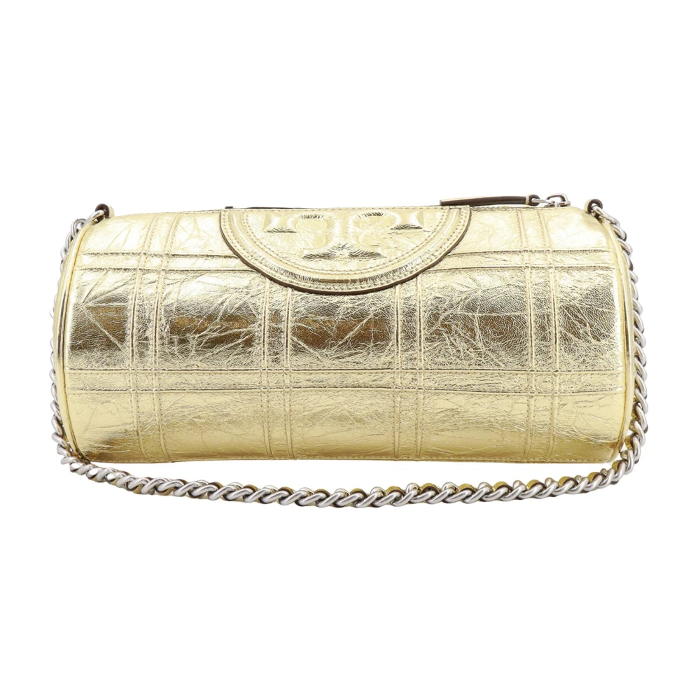 TORY BURCH Gouden Schoudertas met Ritssluiting Yellow Dames