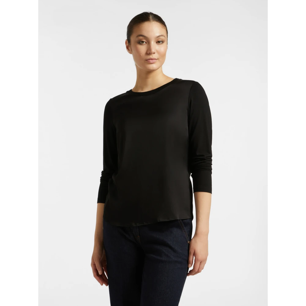 Elena Mirò T-shirt gemaakt van Viscose Lenzing™ Ecovero™ Black Dames