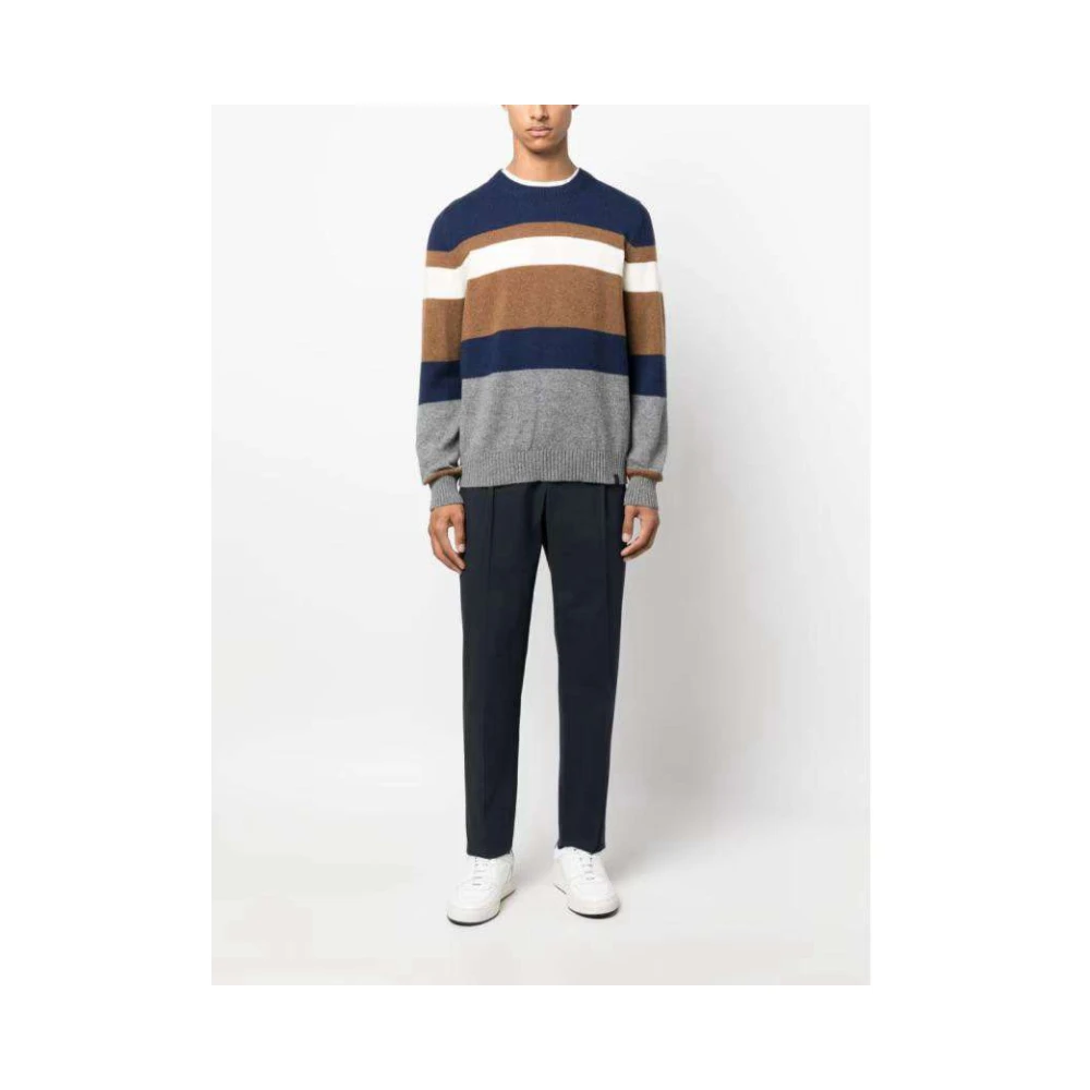 Fay Gestreepte Crewneck Trui Multicolor Heren