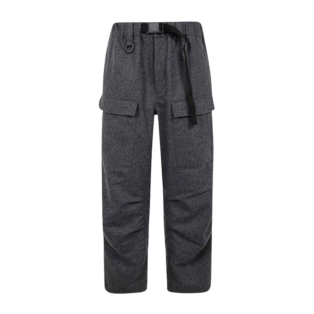 Y-3 Cargo Flannel Broek Gray Dames