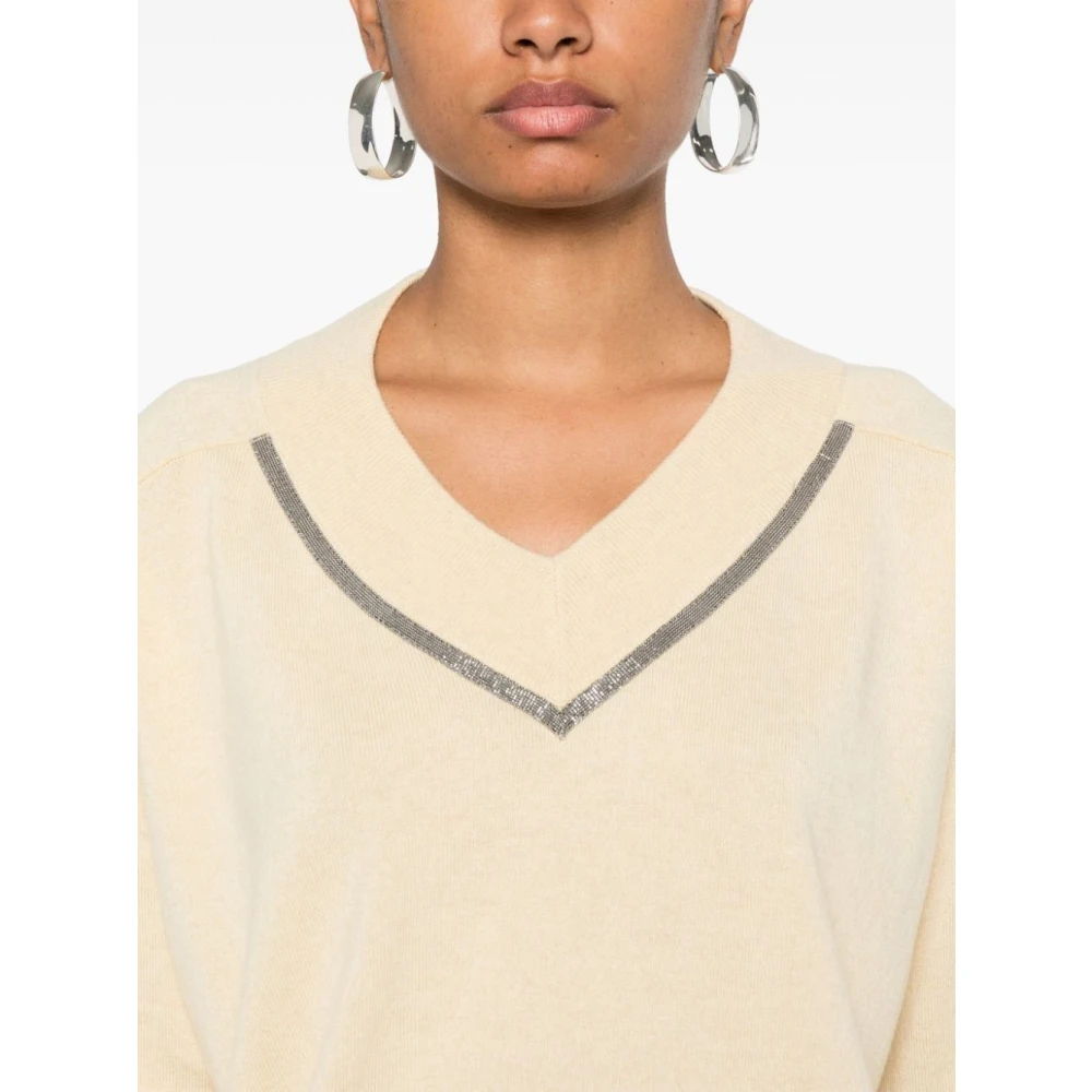 BRUNELLO CUCINELLI Casual Katoenen Jersey T-shirt Beige Dames