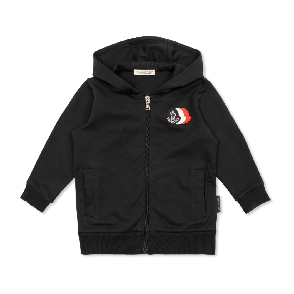 Moncler Kids Sweatshirts, Unisex, 18 M, Logo Sweatshirt Black