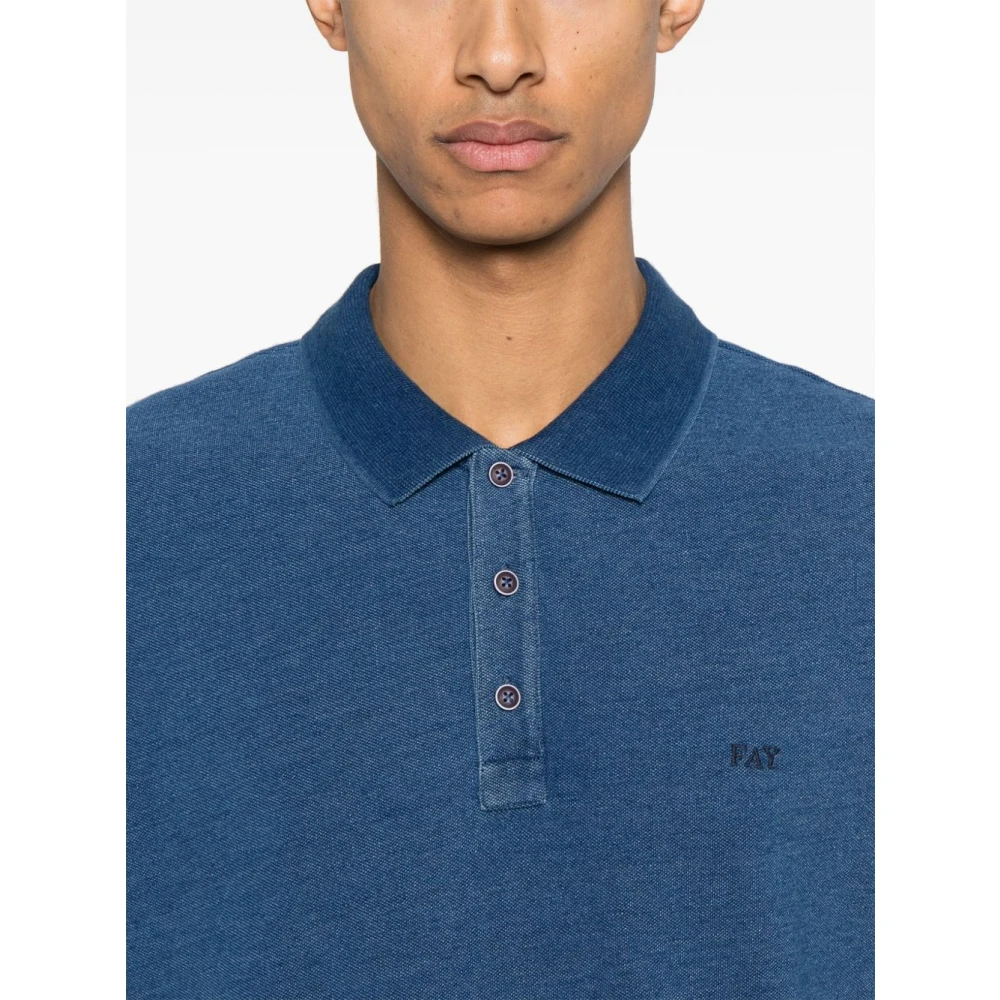 Fay Lichtblauw T-shirt en Polo Blue Heren