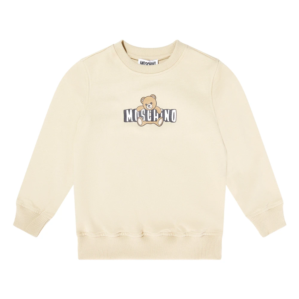 Moschino Unisex Beige Teddy Bear Logo Sweatshirt