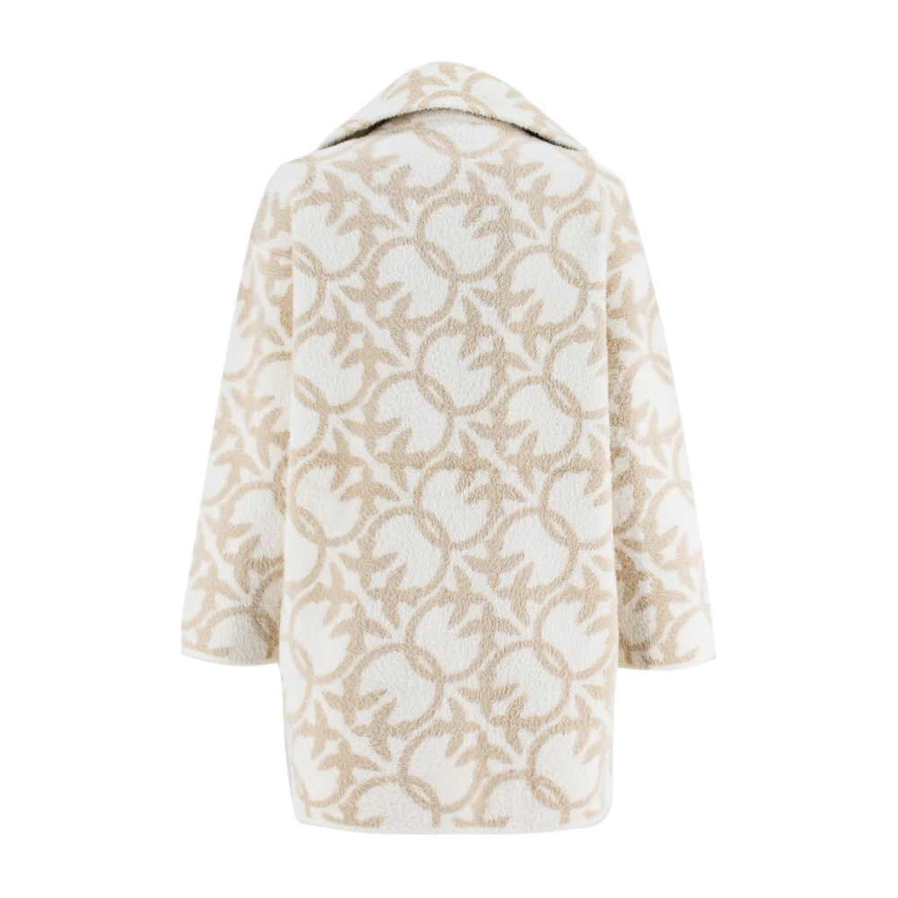 pinko Cocoon Silhouet Bont-Effect Jas Beige Dames