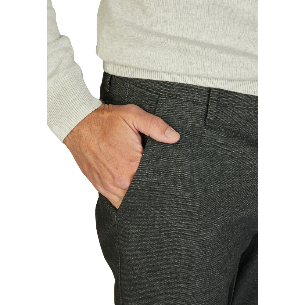 club of comfort Comfortabele platte voorkant broek met elastische tailleband en hemdstopper Gray Heren