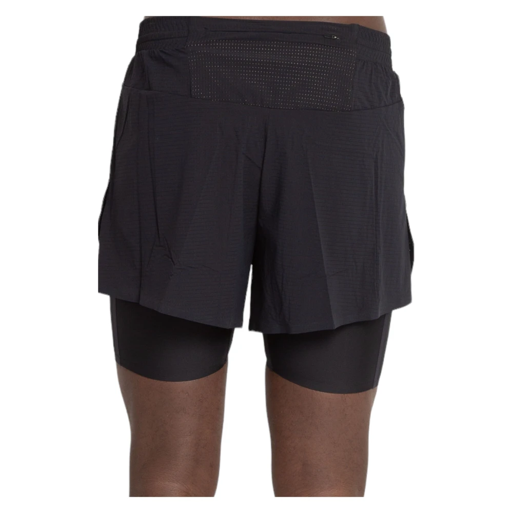 Y-3 Zwarte Logo Strakke Hardloopshorts Black Heren