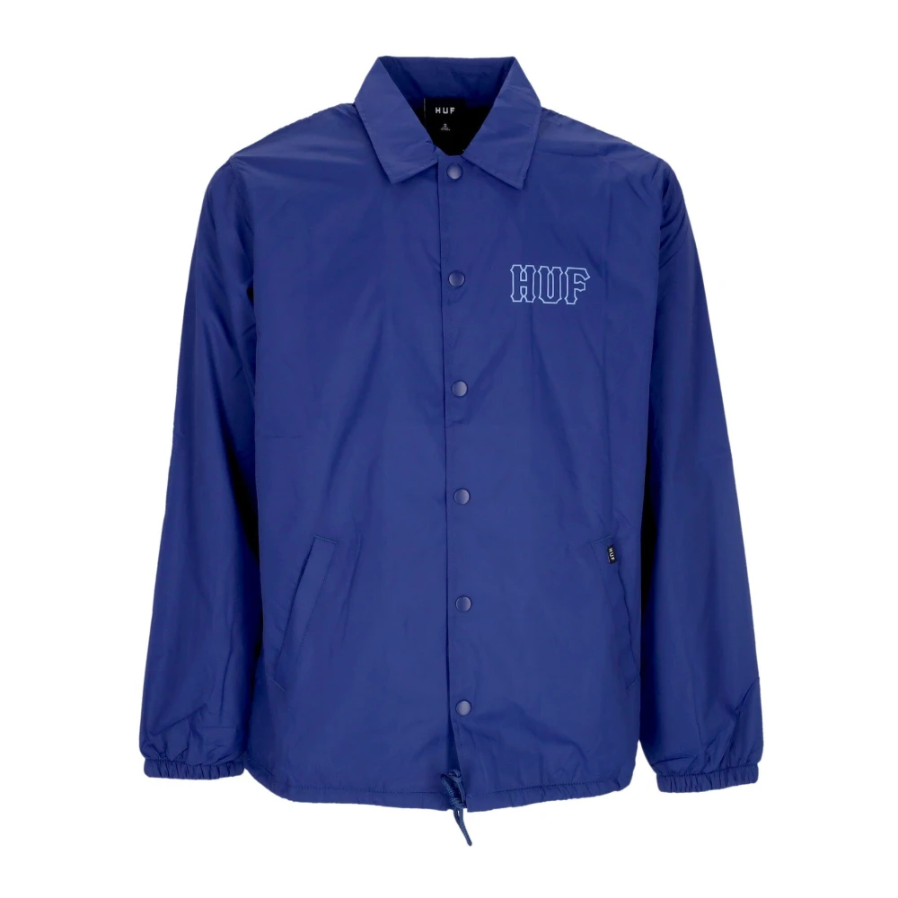 Huf Men's Blue Light Jackets, Xl, Coach Jacket Twilight Button Closure Pockets