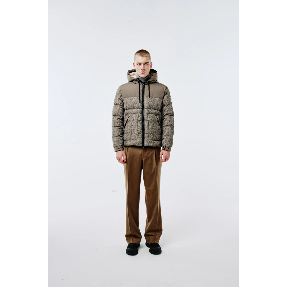 Afterlabel Gewatteerde jas met Jacquard wol Beige Heren
