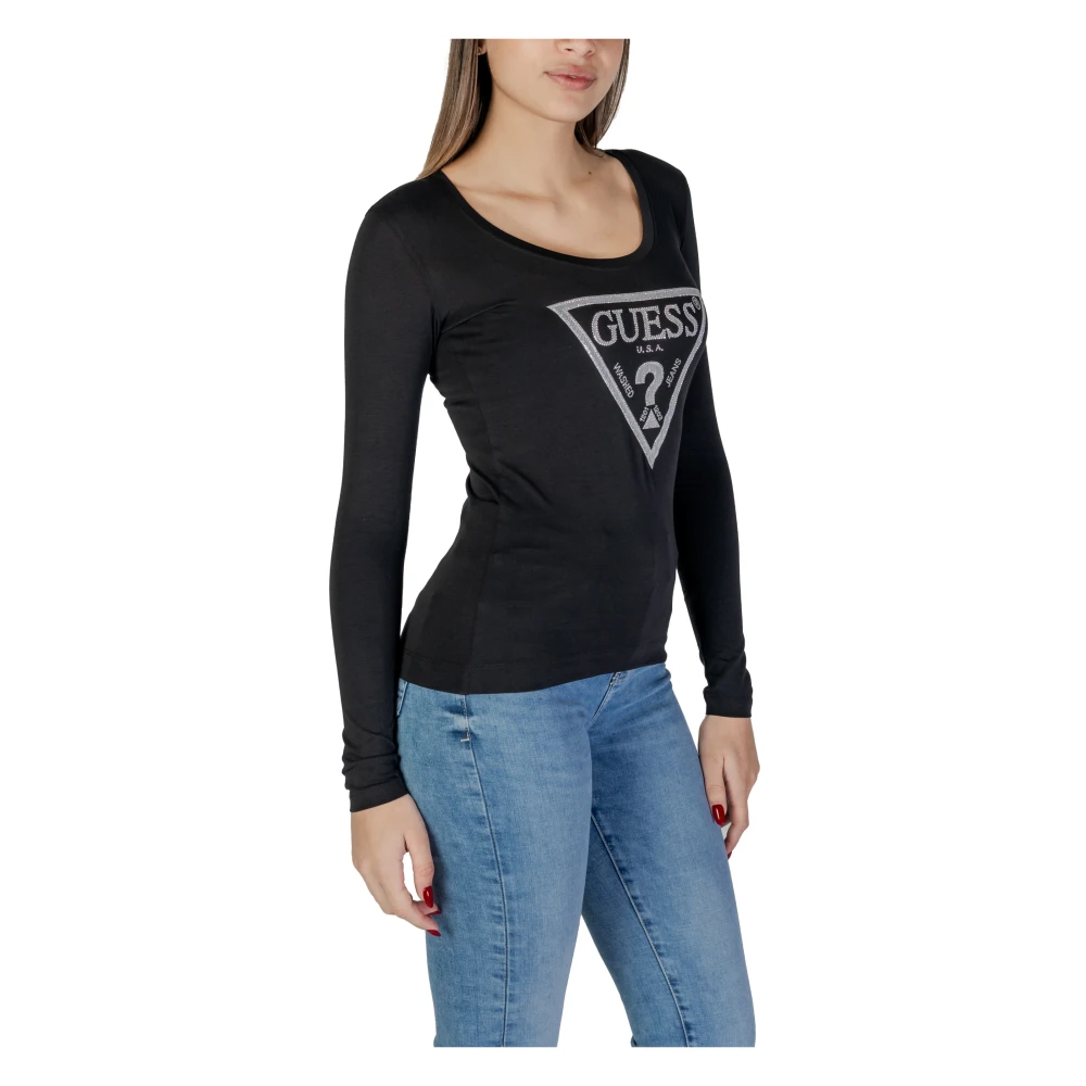 Guess Korte Mouw T-shirt Lente Zomer Collectie Black Dames