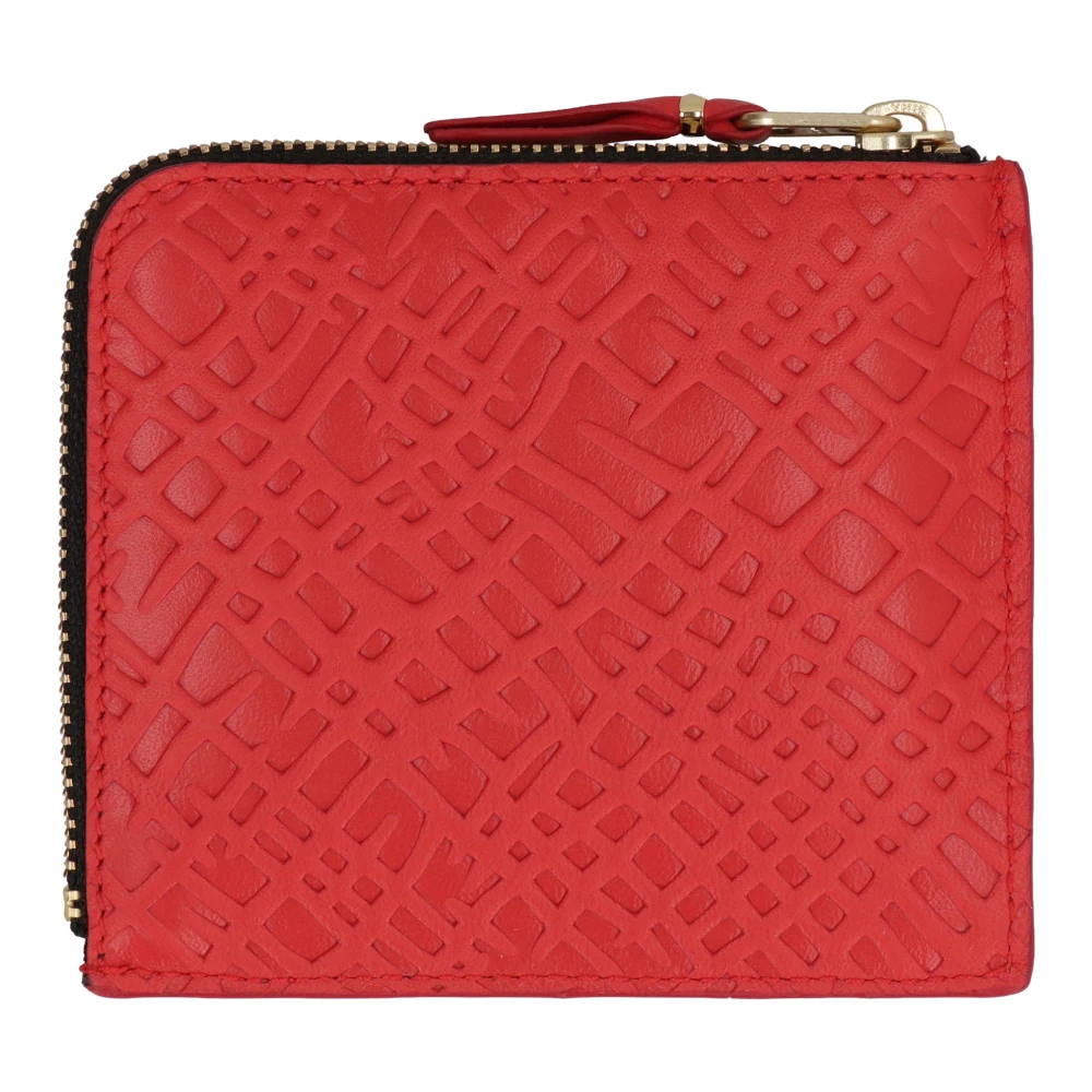 Comme des Garçons Leren muntportemonnee met ritssluiting Red Heren
