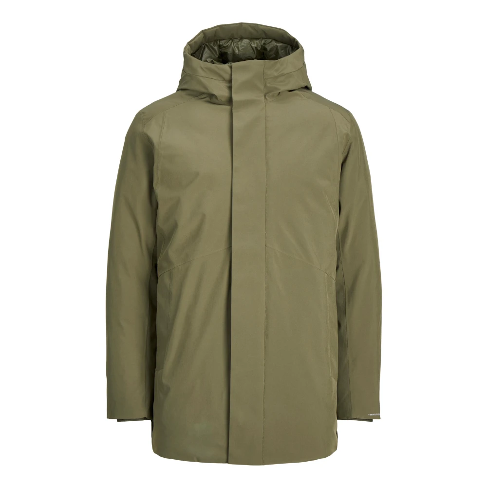 Jack & jones Groene Hooded Parka Winterjas Green Heren