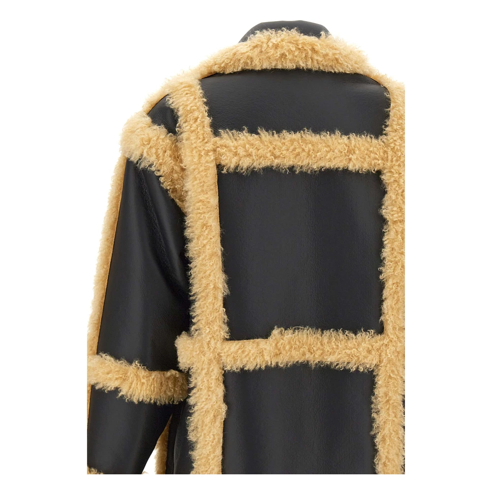 Stand Studio Hadlee Zwarte Faux Shearling Jas Multicolor Dames
