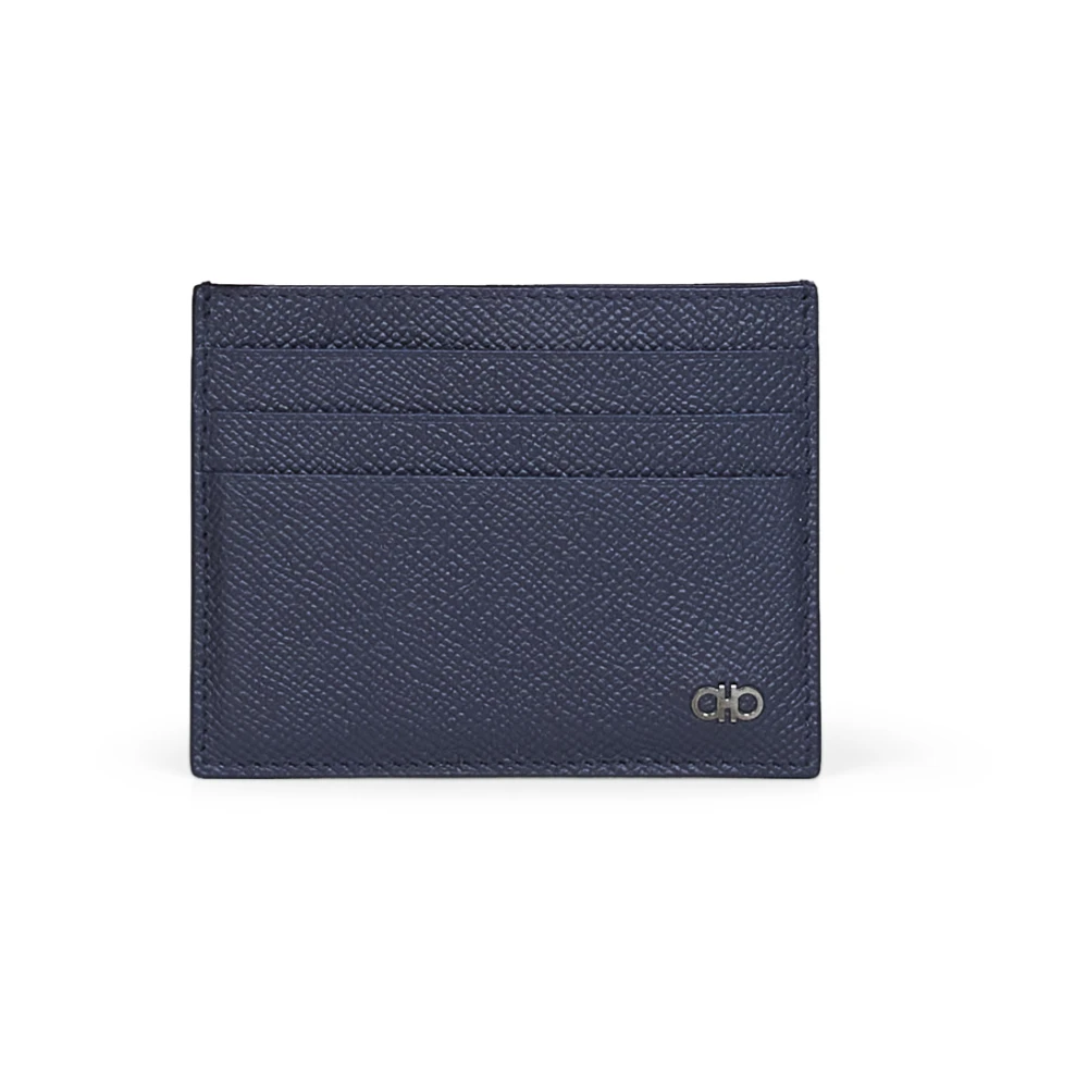 Ferragamo Men's Blue Micro Gancio Card Holder - Wallets & Cardholders - One Size - Accessories