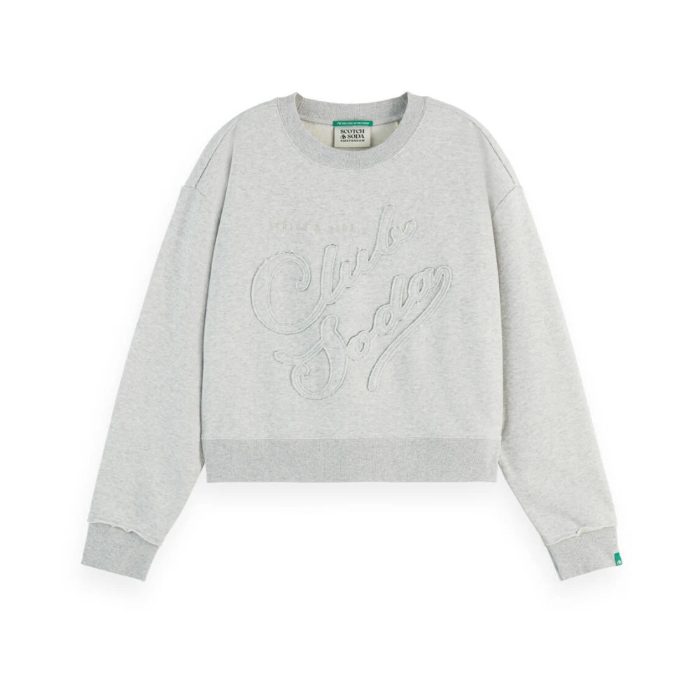 Scotch & Soda Applique Losse Sweater Gray Dames