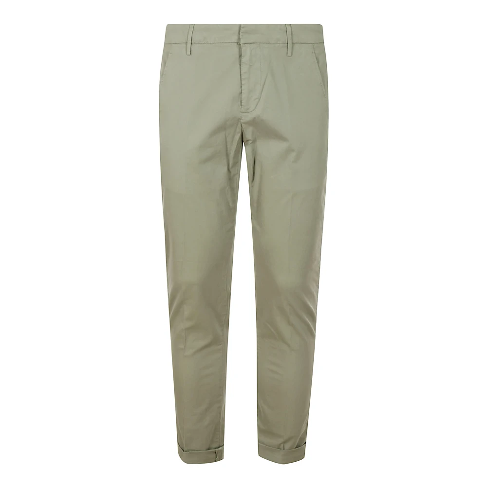 Dondup Men's Green Slim Fit Stretch Cotton Trousers - Chinos - W32 - Trousers