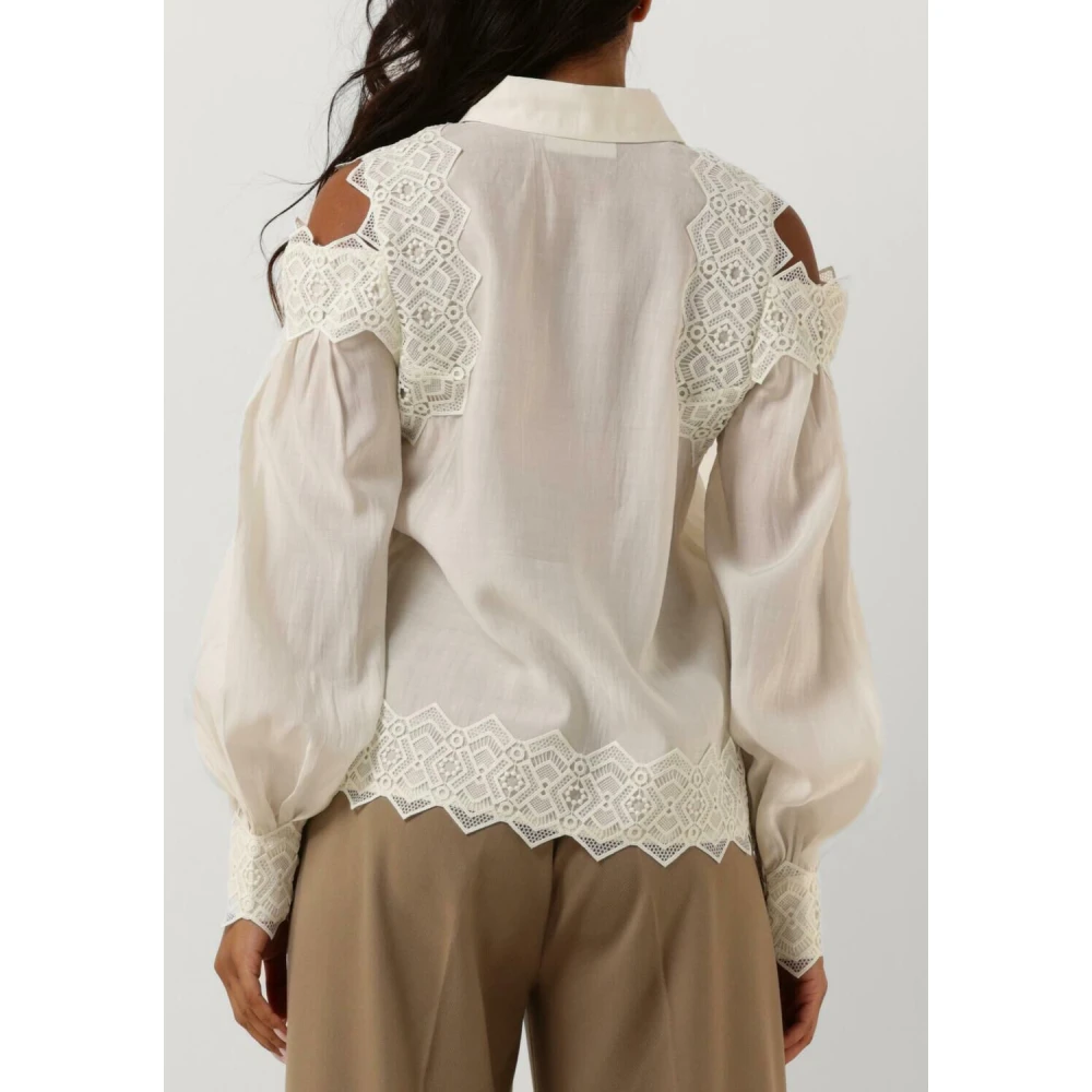 Copenhagen Muse Elegante Witte Blouse Beige Dames