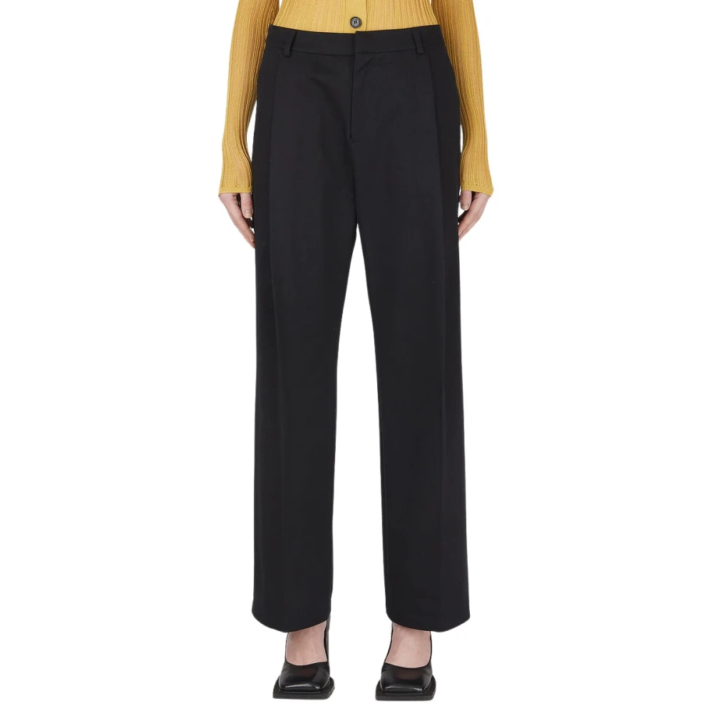 Wynn Hamlyn Hoge taille katoenen broek Black Dames