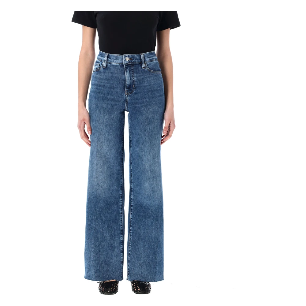 Frame Raw Hem Wide-Leg Flare Jeans Blue Dames