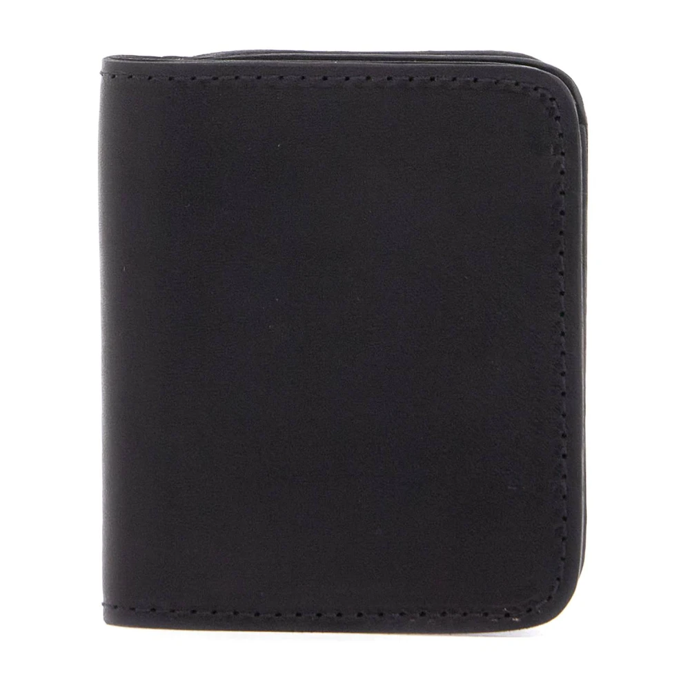 Guidi Zwarte Kangoeroeleer Herenportemonnee met Drukknoopsluiting Black Heren