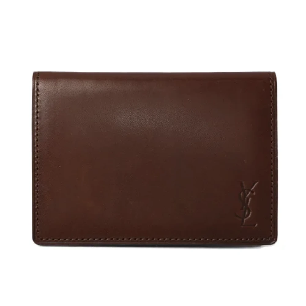 Yves Saint Laurent Vintage Pre-owned Leather wallets Brown Heren