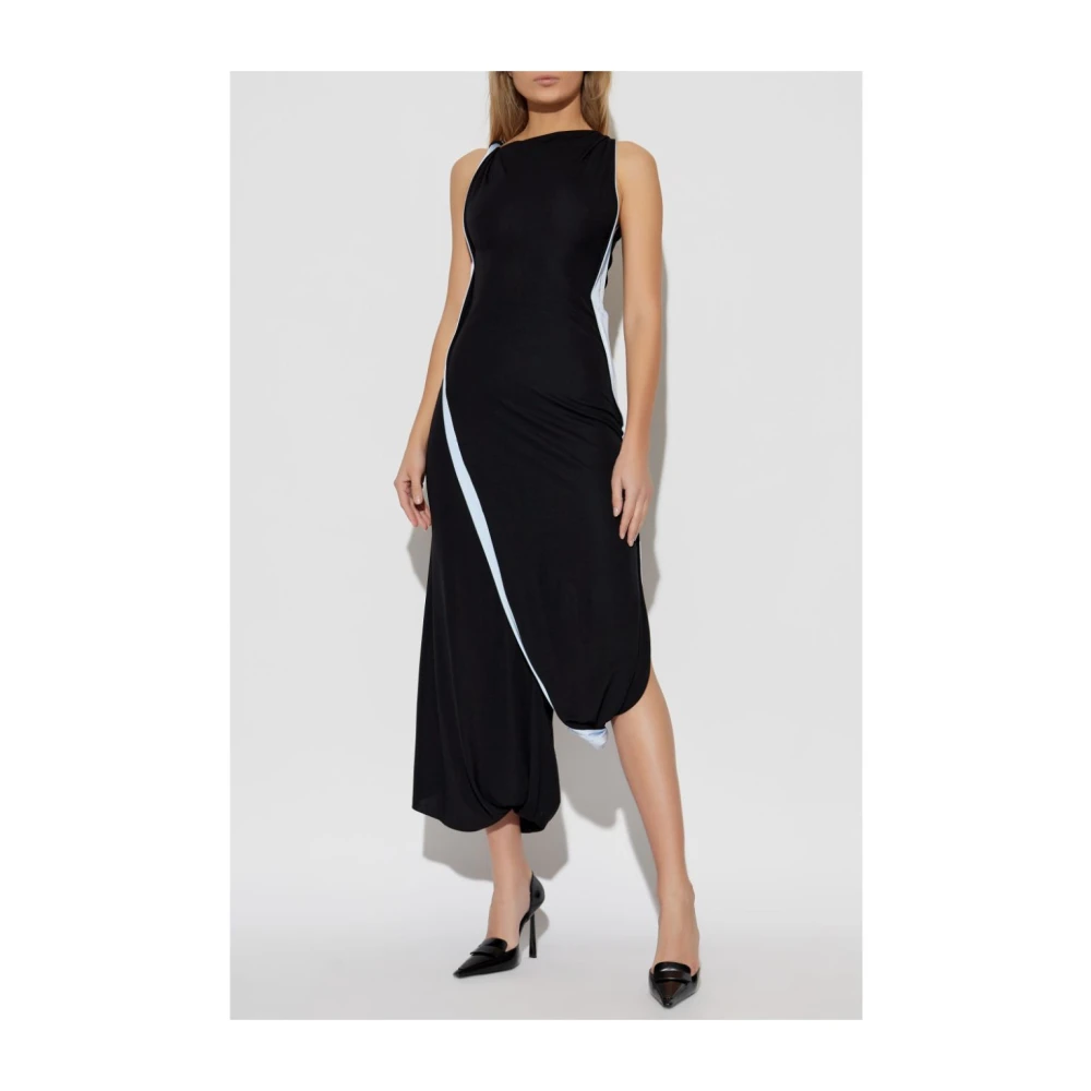 Victoria Beckham Lange Zwarte Celeste Jurk Black Dames
